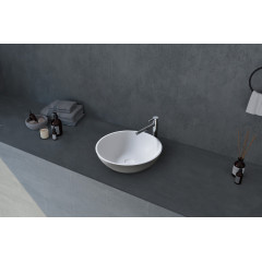 Раковина накладная ABBER Stein AS2608 белая матовая