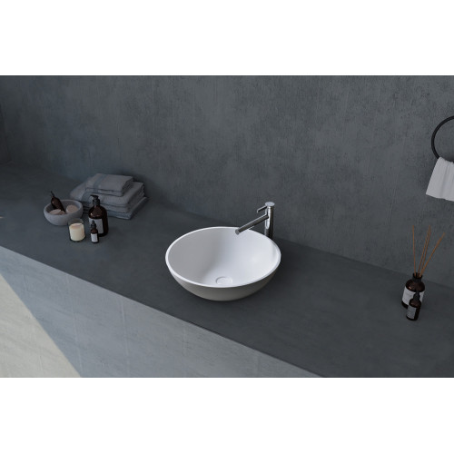 Раковина накладная ABBER Stein AS2608 белая матовая