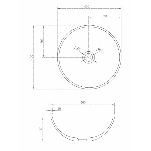 Раковина накладная ABBER Stein AS2608 белая матовая