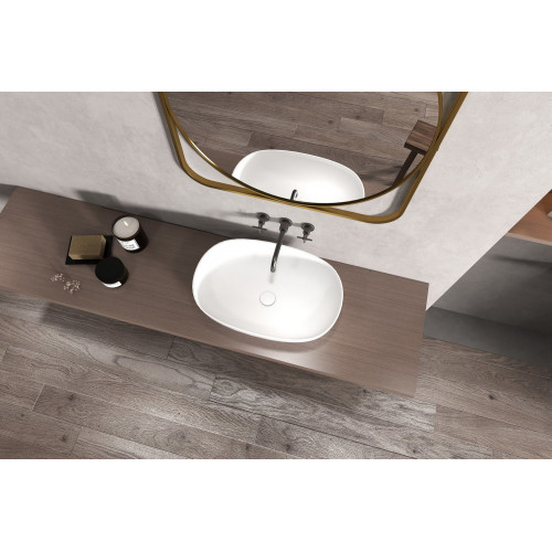 Раковина накладная ABBER Stein AS2633 белая матовая