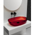 Раковина накладная прозрачная ABBER Kristall AT2805Rubin красная