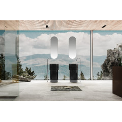 Раковина отдельностоящая прозрачная ABBER Kristall AT2701Onyx черная