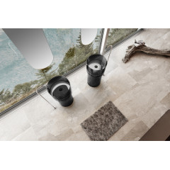 Раковина отдельностоящая прозрачная ABBER Kristall AT2701Onyx черная