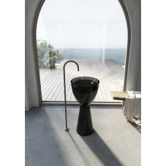 Раковина отдельностоящая прозрачная ABBER Kristall AT2703Onyx черная