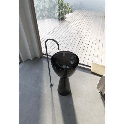 Раковина отдельностоящая прозрачная ABBER Kristall AT2703Onyx черная