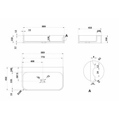 Раковина подвесная ABBER Stein AS2651-0.8 белая матовая