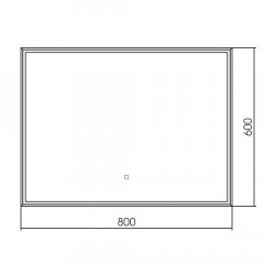 Зеркало ABBER See AG6108SL-0.8 с подсветкой, сенсорный выключатель, диммер