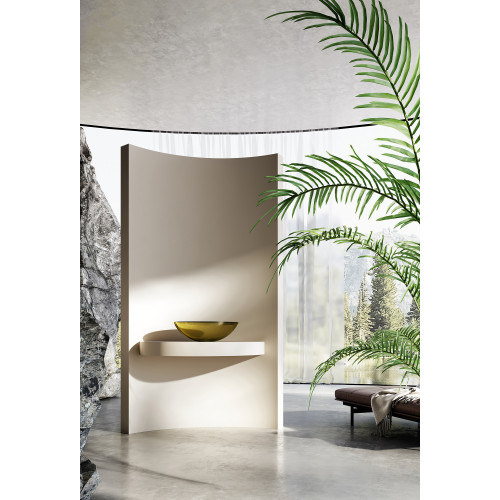 Раковина накладная прозрачная ABBER Kristall AT2802Vesuvian оливковая