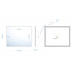 Зеркало ABBER See AG6108SXL-1.0 с подсветкой, сенсорный выключатель, диммер