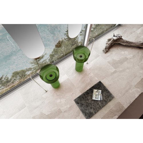 Раковина отдельностоящая прозрачная ABBER Kristall AT2702Emerald-H зеленая