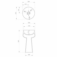 Раковина отдельностоящая прозрачная ABBER Kristall AT2706White-Onyx белый/черный
