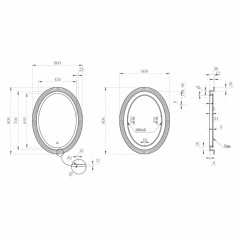 Зеркало для ванной ABBER Stein AS6601Blau с подсветкой
