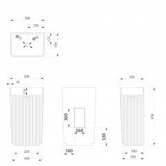 Раковина отдельностоящая ABBER Stein AS2505-H белая матовая