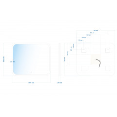 Зеркало ABBER See AG6109S-0.8 с подсветкой, сенсорный выключатель, диммер