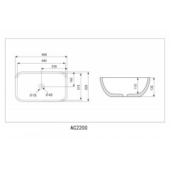 Раковина накладная ABBER Rechteck AC2200 белая