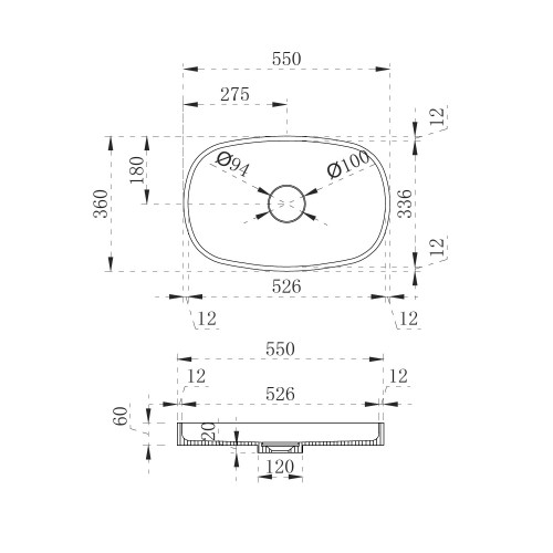 Раковина накладная ABBER Stein AS2601 белая матовая