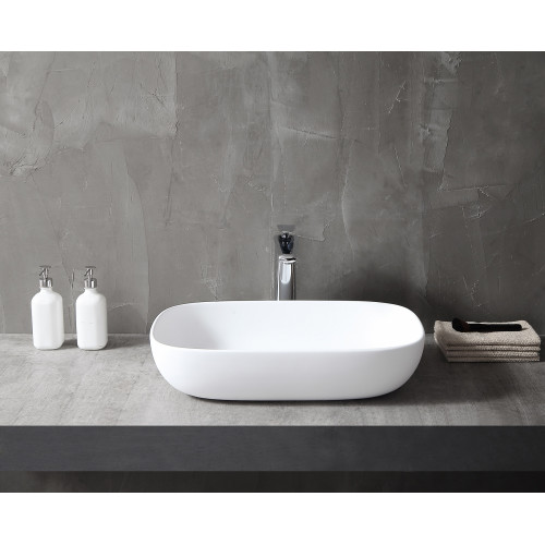 Раковина накладная ABBER Stein AS2620 белая матовая