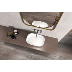 Раковина накладная ABBER Stein AS2637 белая матовая