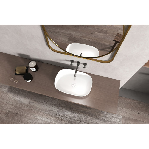 Раковина накладная ABBER Stein AS2637 белая матовая