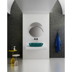 Раковина накладная прозрачная ABBER Kristall AT2801Aquamarin бирюзовая