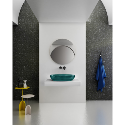 Раковина накладная прозрачная ABBER Kristall AT2801Aquamarin бирюзовая