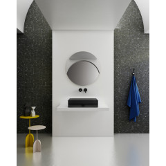 Раковина накладная прозрачная ABBER Kristall AT2803Onyx черная