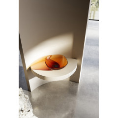 Раковина накладная прозрачная ABBER Kristall AT2806Opal коричневая