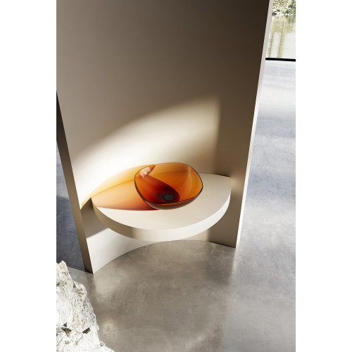 Раковина накладная прозрачная ABBER Kristall AT2806Opal коричневая