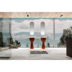 Раковина отдельностоящая прозрачная ABBER Kristall AT2703Opal коричневая