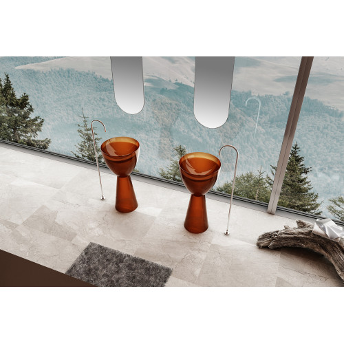 Раковина отдельностоящая прозрачная ABBER Kristall AT2703Opal коричневая