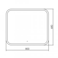 Зеркало ABBER See AG6109S-0.8 с подсветкой, сенсорный выключатель, диммер