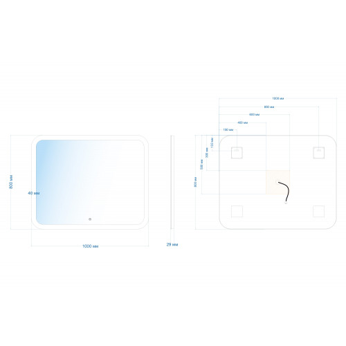 Зеркало ABBER See AG6109SL-1.0 с подсветкой, сенсорный выключатель, диммер