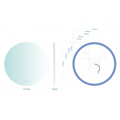 Зеркало ABBER Mond AG6203S-0.77 с подсветкой, сенсорный выключатель, диммер, датчик присутствия