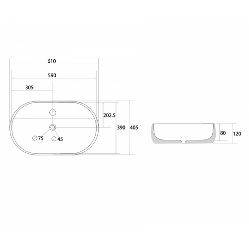 Раковина накладная ABBER Bequem AC2113 белая