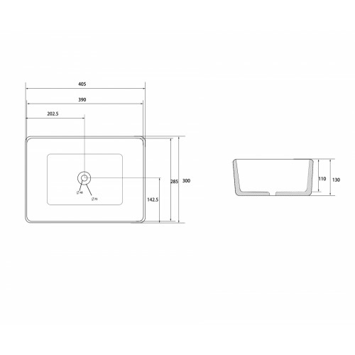 Раковина накладная ABBER Rechteck AC2213MG серая матовая