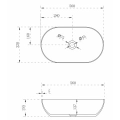 Раковина накладная ABBER Stein AS2611 белая матовая