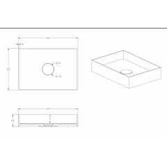 Раковина накладная ABBER Stein AS2621 белая матовая
