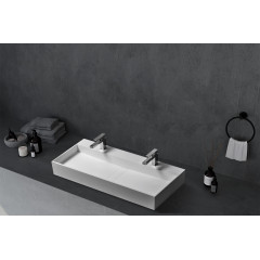 Раковина накладная ABBER Stein AS2642 двойная, белая матовая