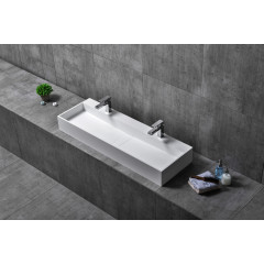 Раковина накладная ABBER Stein AS2642 двойная, белая матовая