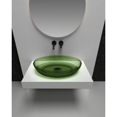 Раковина накладная прозрачная ABBER Kristall AT2801Emerald зеленая