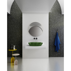 Раковина накладная прозрачная ABBER Kristall AT2801Emerald зеленая