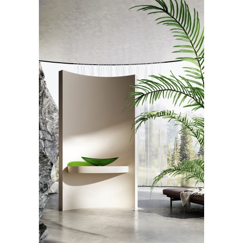 Раковина накладная прозрачная ABBER Kristall AT2808Emerald зеленая