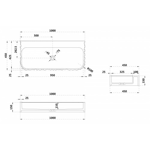Раковина подвесная ABBER Stein AS2652-1.0 белая матовая