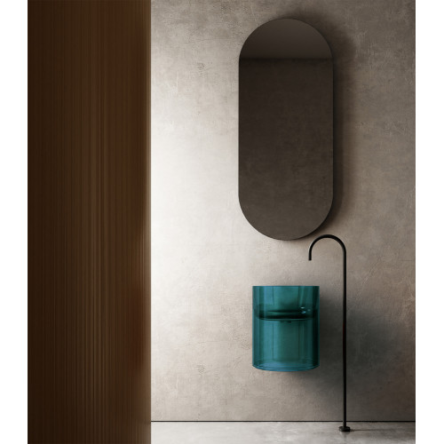 Раковина подвесная прозрачная ABBER Kristall AT2704Aquamarin бирюзовая