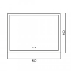 Зеркало ABBER See AG6104SP с подсветкой, сенсорный выключатель, диммер, датчик присутствия