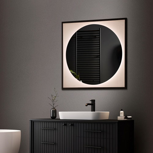 Зеркало ABBER See AG6117SCRB с подсветкой, бесконтактный выключатель, диммер, черный