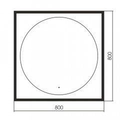 Зеркало ABBER See AG6117SCRB с подсветкой, бесконтактный выключатель, диммер, черный