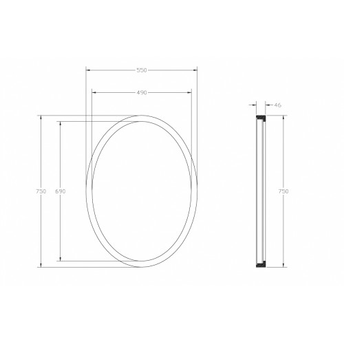 Зеркало для ванной ABBER Stein AS6610BR с подсветкой, коричневое