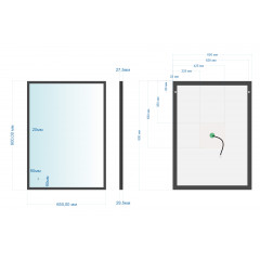 Зеркало ABBER See AG6110SC-0.65 с подсветкой, бесконтактный выключатель, диммер, черный