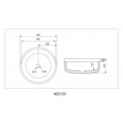 Раковина накладная ABBER Bequem AC2103MG серая матовая